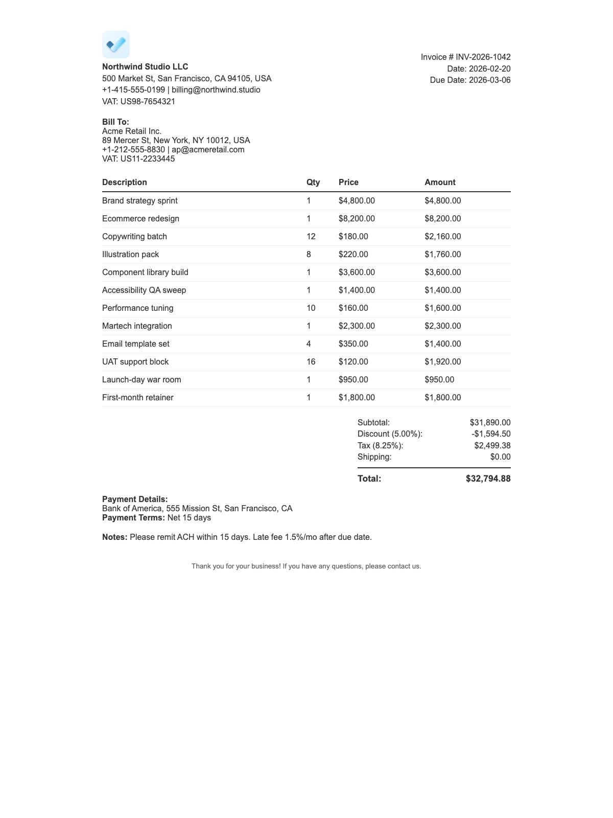 Classic Minimal template preview